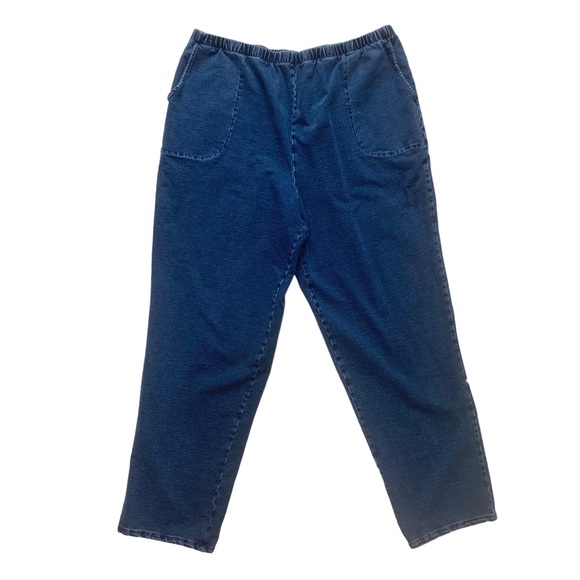 Denim&Co Denim - 🟩 DENIM & CO   ELASTIC WAIST  PULL-ON STYLE JEANS w/POCKETS   XLARGE